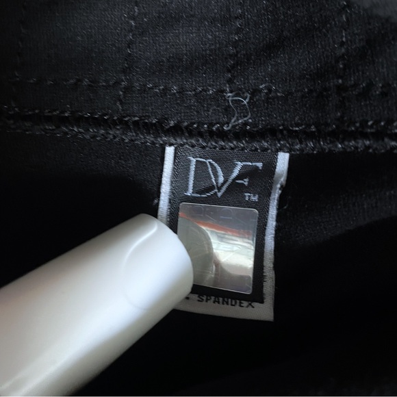 DVF Diane von Furstenberg Black Slim Pants Size 2 | Viscose Stretch Trousers - Picture 9 of 9